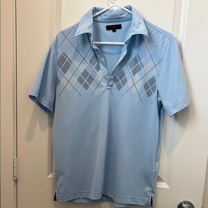 Callaway Blue Polo Shirt with Argyle Pattern